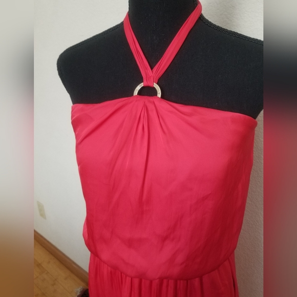 Silk Red Halter Dress! - Picture 2 of 8
